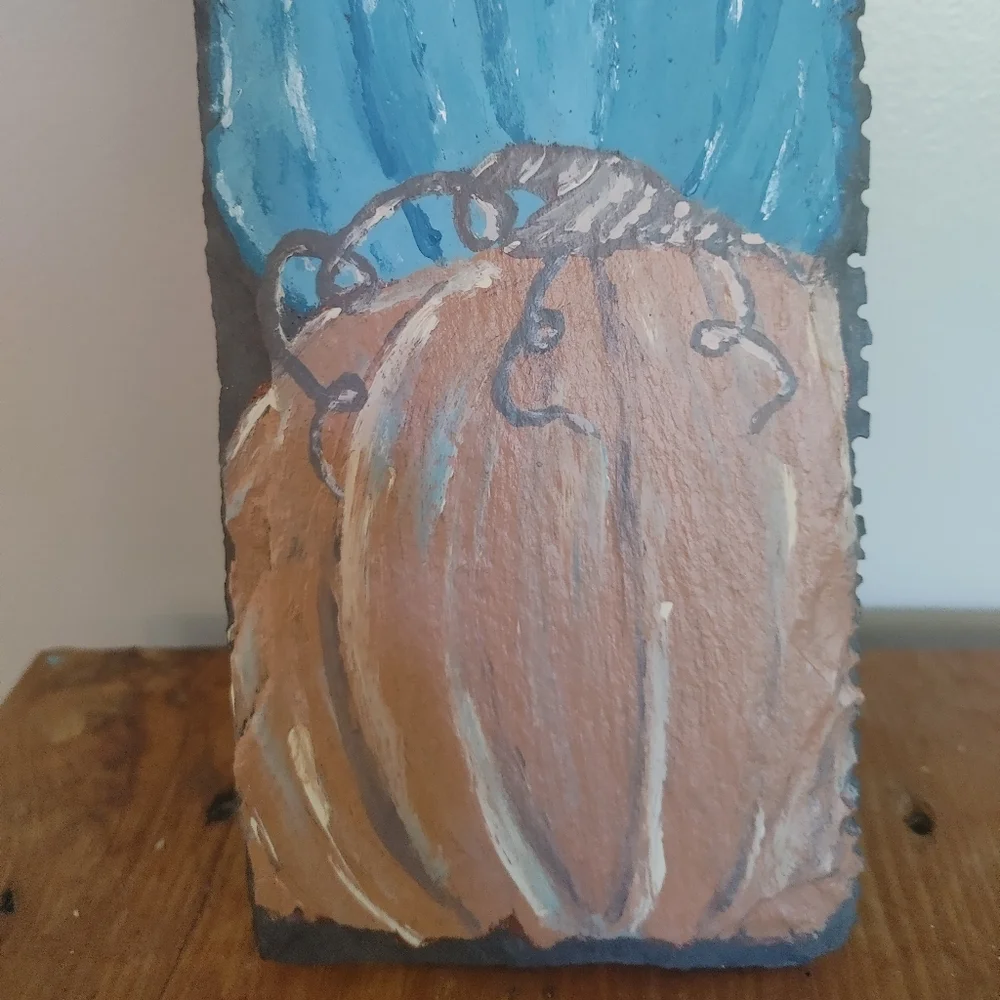 Handcrafted Handpainted Slate Pumpkin Harvest Autumn Decoration Hanging …